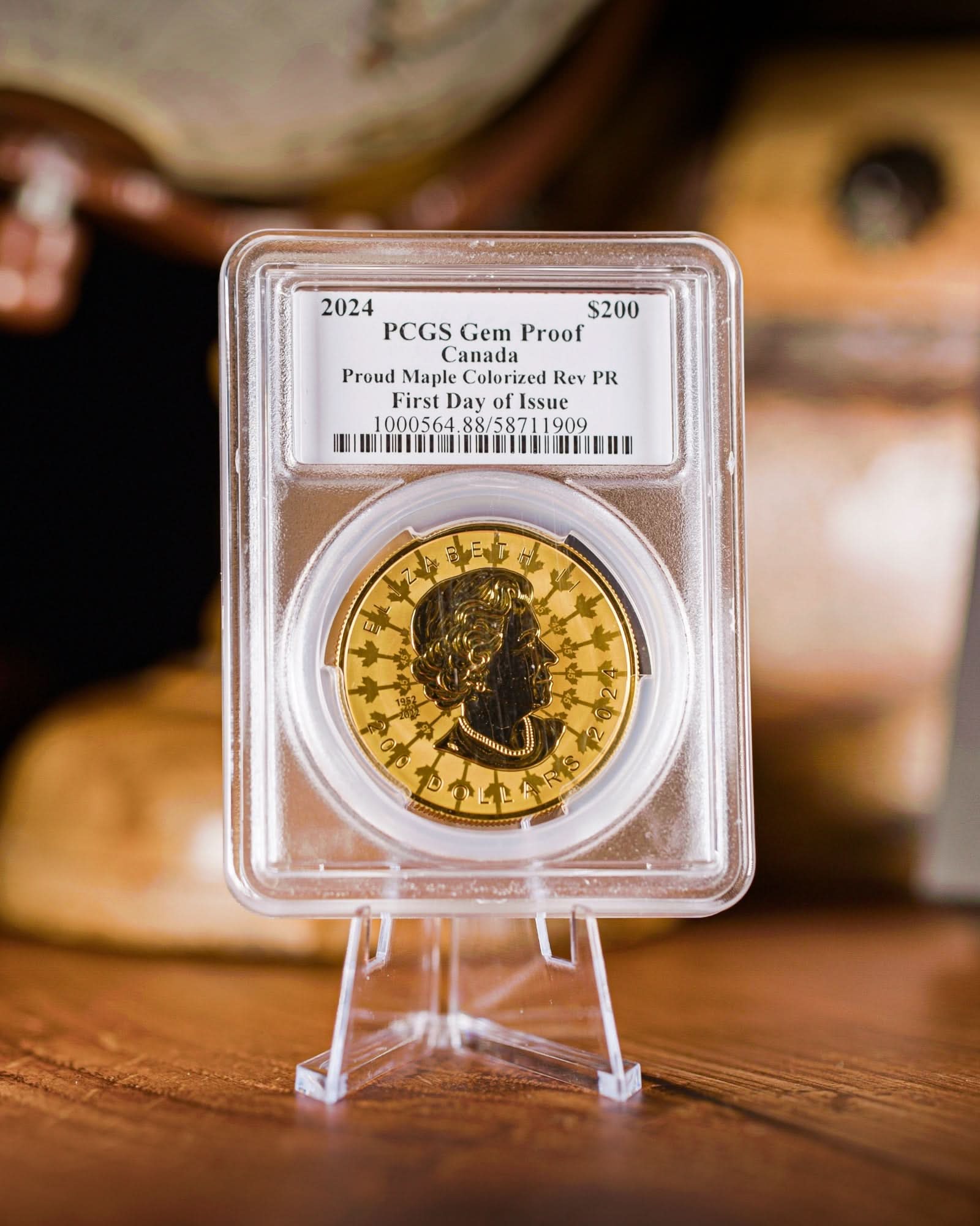 2024 Proud Maple 2 oz. Pure Gold Coin | PCGS GEM Proof | Susanna Blunt Autographed