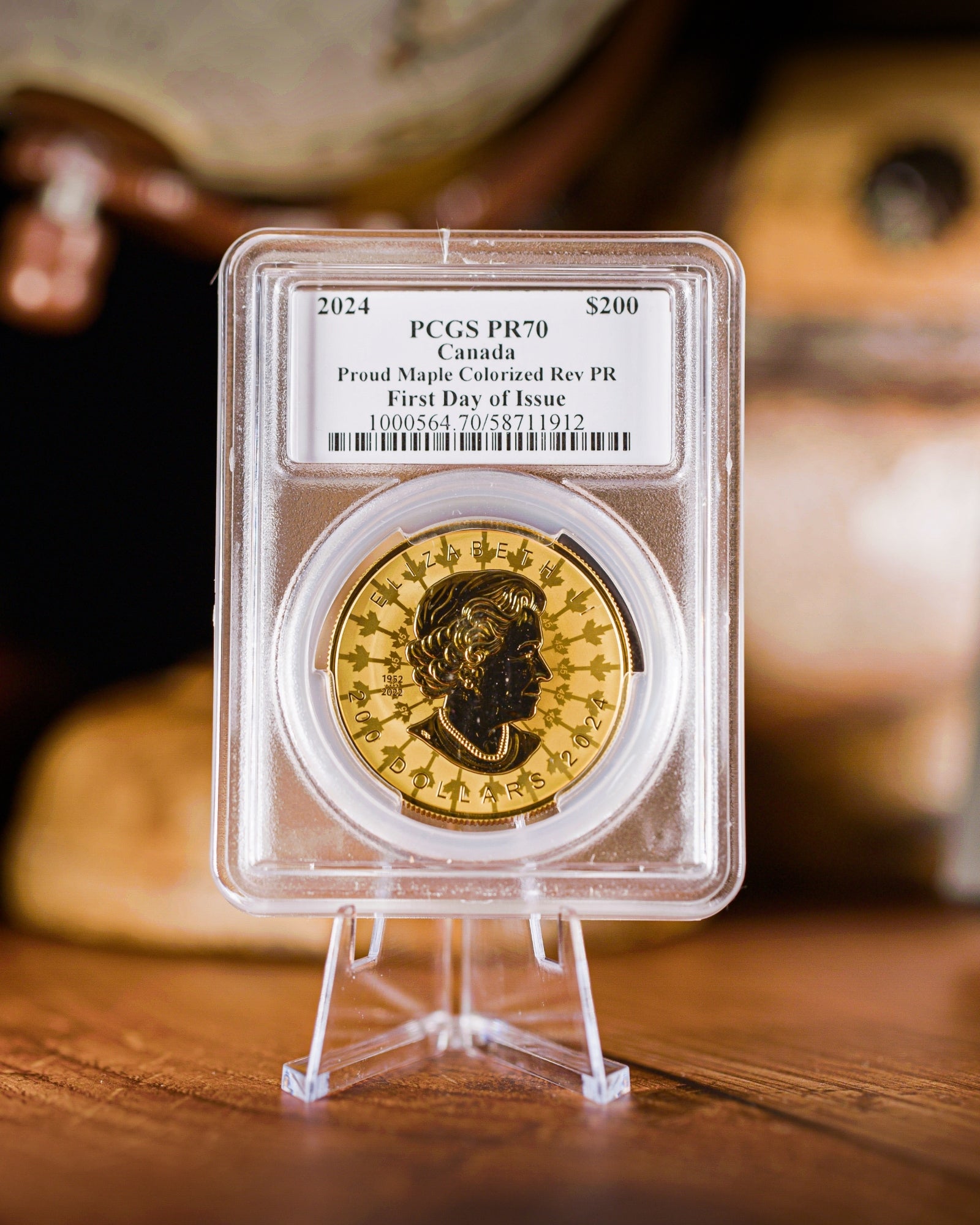 2024 Proud Maple 2 oz. Pure Gold Coin | PR70 Reverse Proof First Day of Issue | Susanna Blunt Autographed