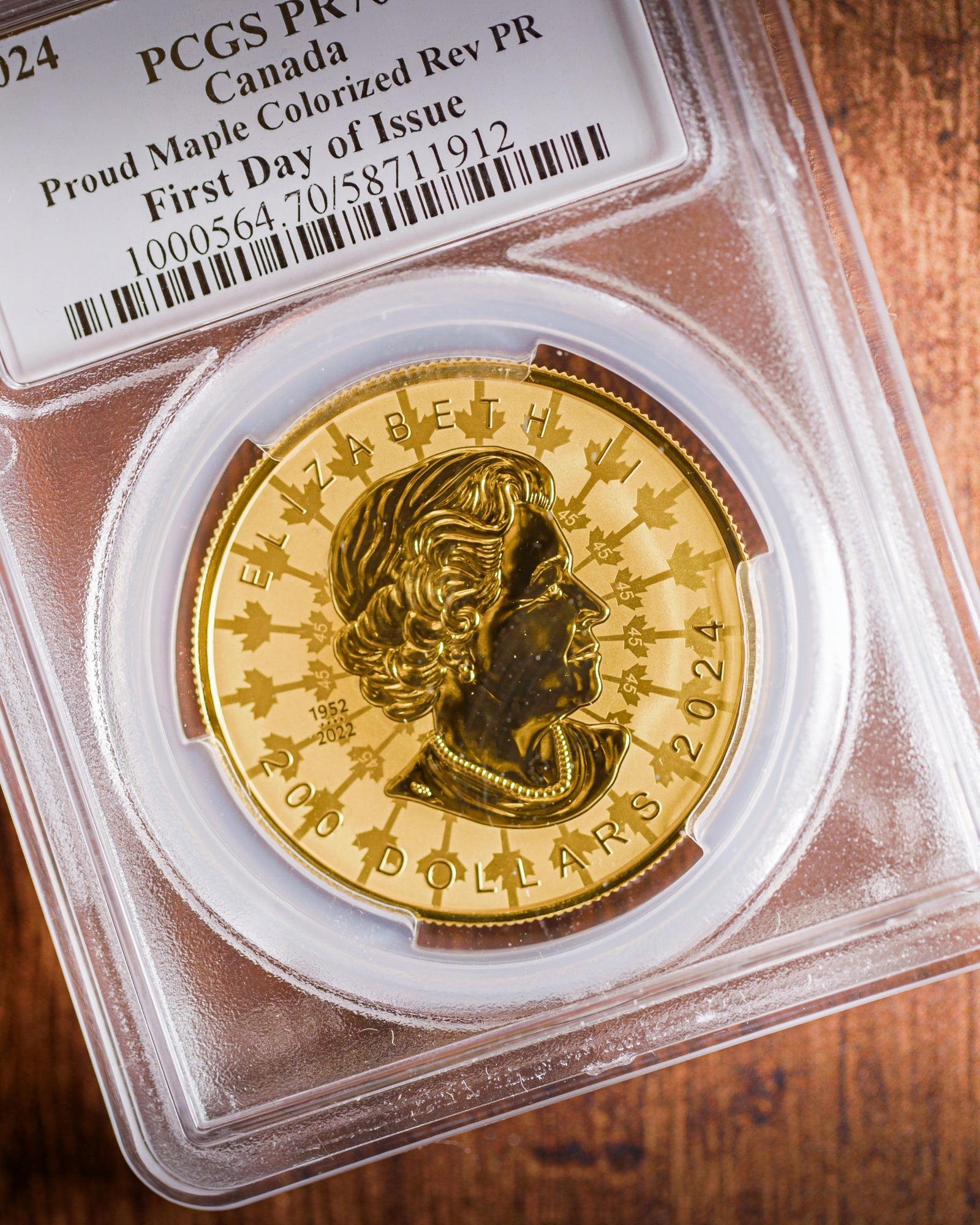 2024 Proud Maple 2 oz. Pure Gold Coin | PR70 Reverse Proof First Day of Issue | Susanna Blunt Autographed