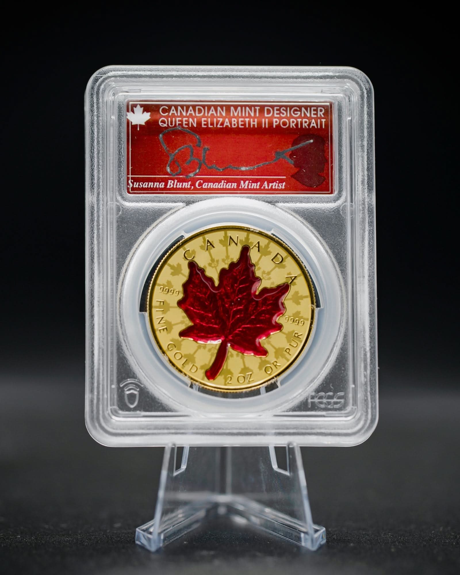 2024 Proud Maple 2 oz. Pure Gold Coin | PCGS GEM Proof | Susanna Blunt Autographed