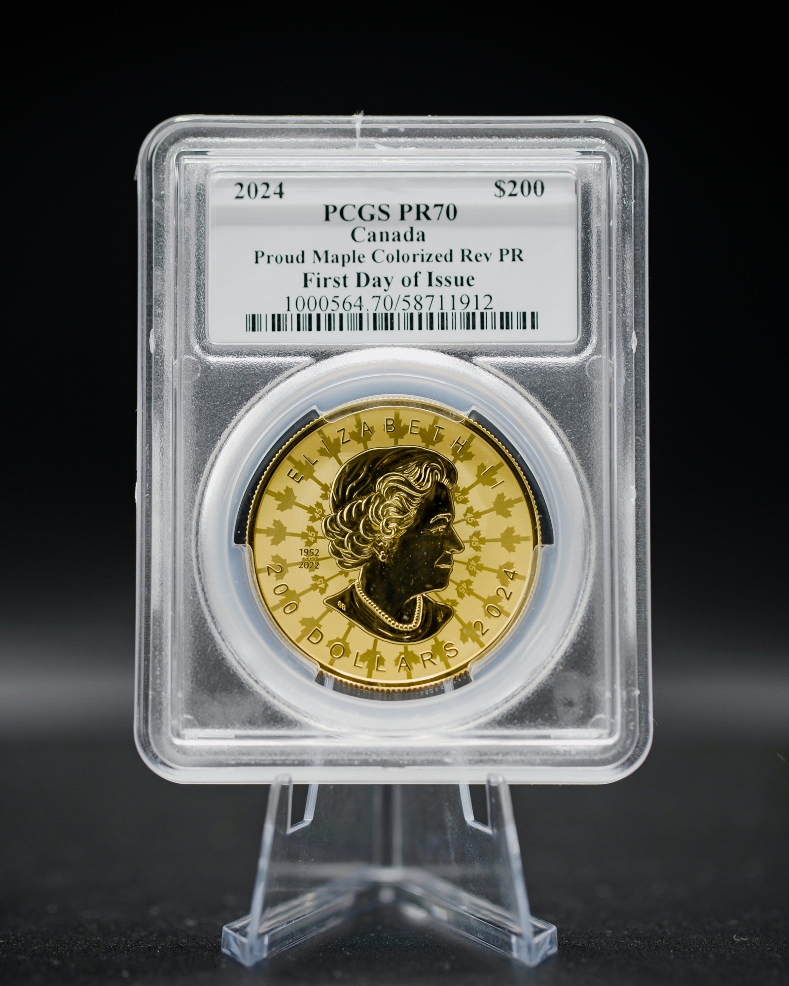 2024 Proud Maple 2 oz. Pure Gold Coin | PR70 Reverse Proof First Day of Issue | Susanna Blunt Autographed