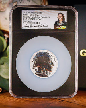 2026 $5 5oz GEM Proof Buffalo Coin – Ultra-Rare 250th Anniversary Edition | Global Privy GEM Proof | Anna Cabral Autographed