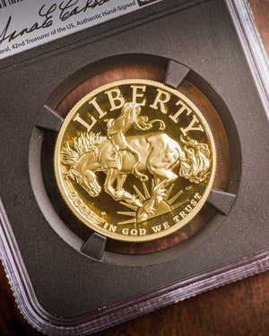 2021 High Relief $100 Liberty "Rodeo" | NGC "Modern Numismatic Masterpieces" PF70 | Anna Cabral Autographed
