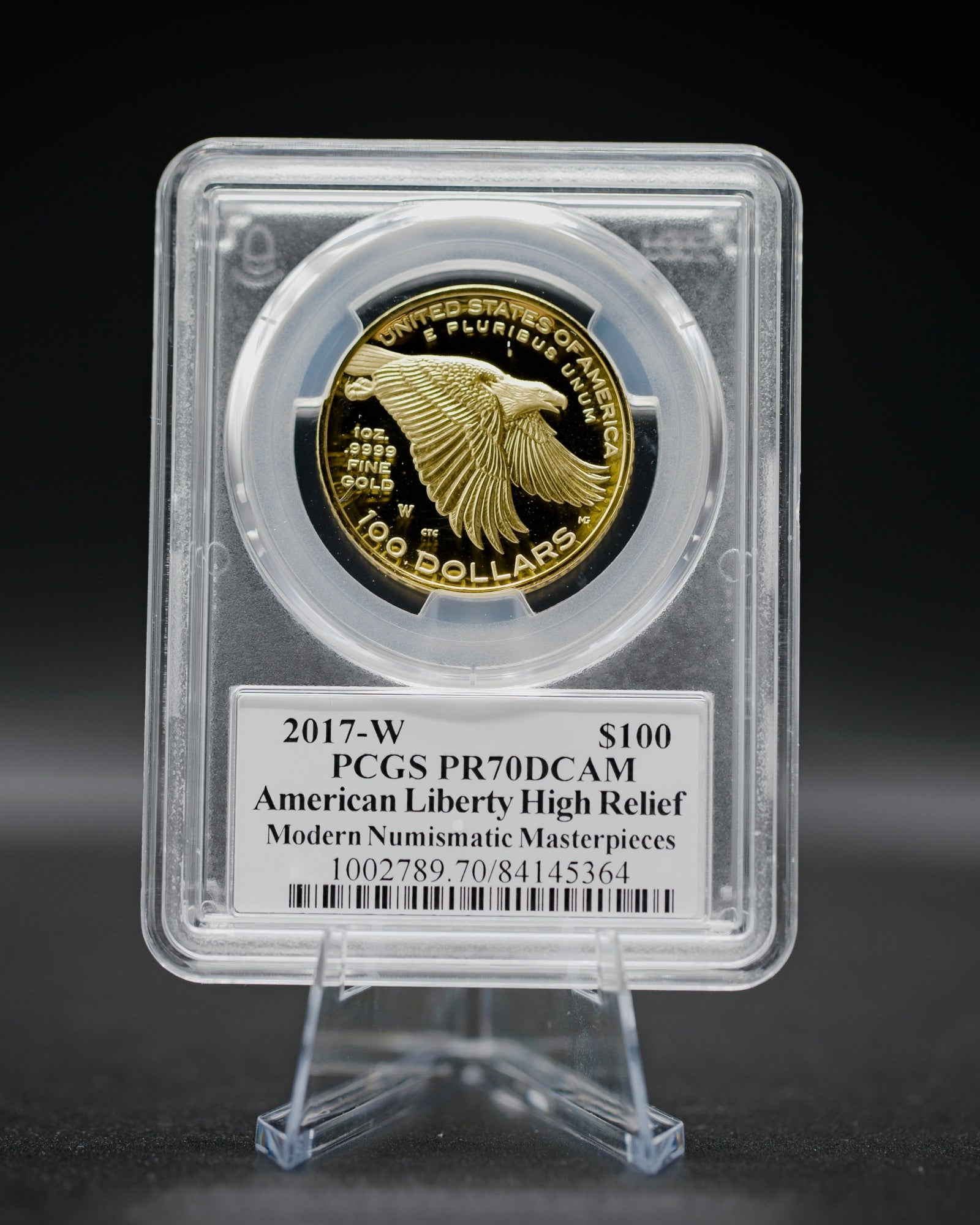 2017 $100 High Relief Liberty | PCGS "Modern Numismatic Masterpieces" PR70 | Stephanie Sabin Autographed