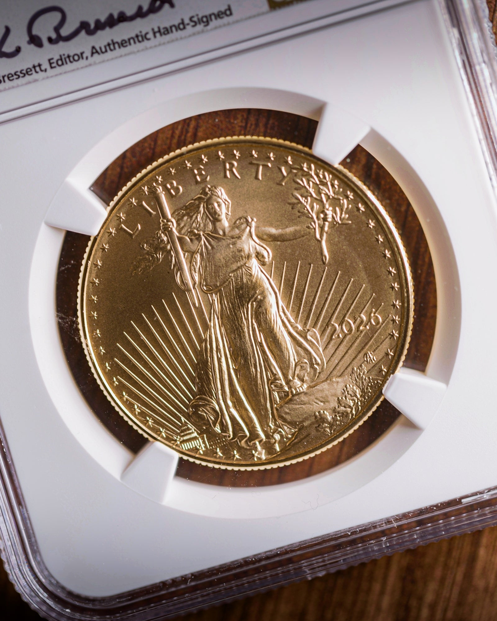 2026 $50 American Gold Eagle | MS70 First Day of Issue | Kenneth Bressett Autographed