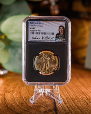 2026 $25 American Gold Eagle | MS70 First Day of Issue | Anna Escobedo Cabral Autographed