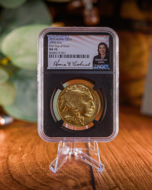 2026 $50 American Gold Buffalo | MS70 First Day of Issue | Anna Escobedo Cabral Autographed