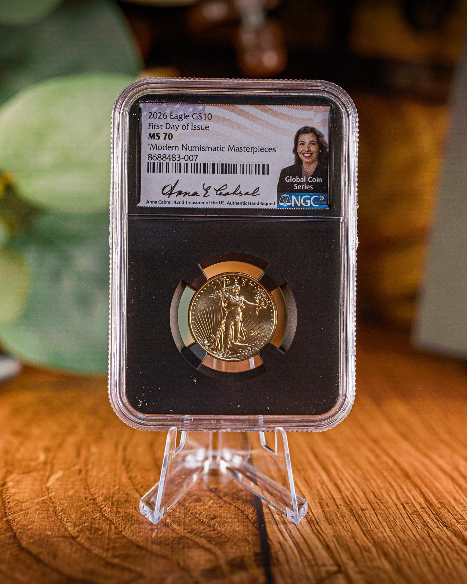 2026 $10 American Gold Eagle | MS70 First Day of Issue | Anna Escobedo Cabral Autographed | Modern Numismatic Masterpieces Label