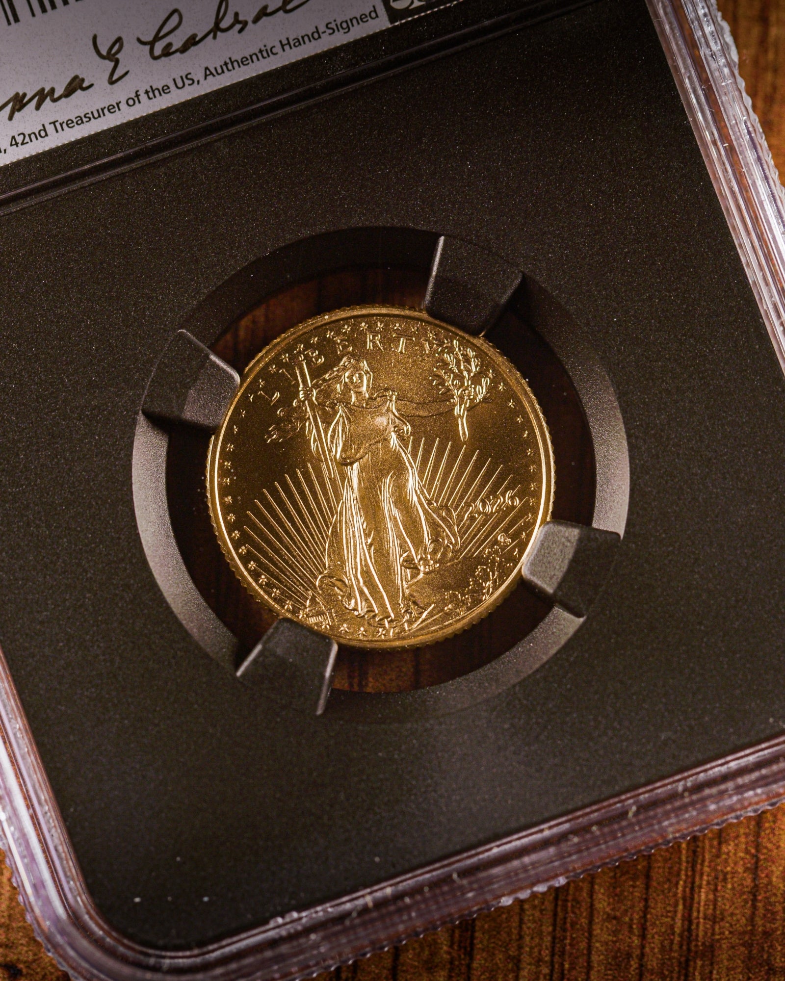 2026 $10 American Gold Eagle | MS70 First Day of Issue | Anna Escobedo Cabral Autographed | Modern Numismatic Masterpieces Label