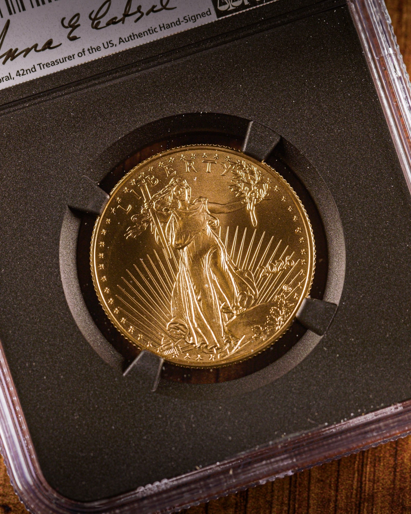 2026 $25 American Gold Eagle | MS70 First Day of Issue | Anna Escobedo Cabral Autographed | Modern Numismatic Masterpieces Label