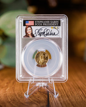 2026 $5 American Gold Eagle | MS70 First Day of Issue | Stephanie Sabin Autographed | Modern Numismatic Masterpieces Label