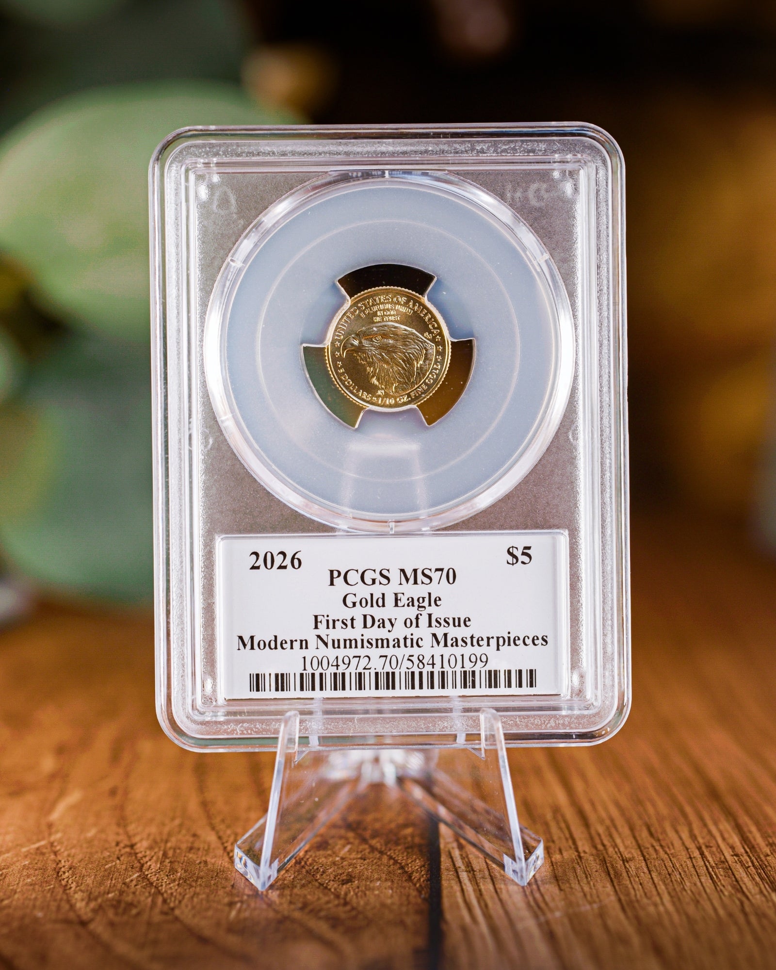 2026 $5 American Gold Eagle | MS70 First Day of Issue | Stephanie Sabin Autographed | Modern Numismatic Masterpieces Label