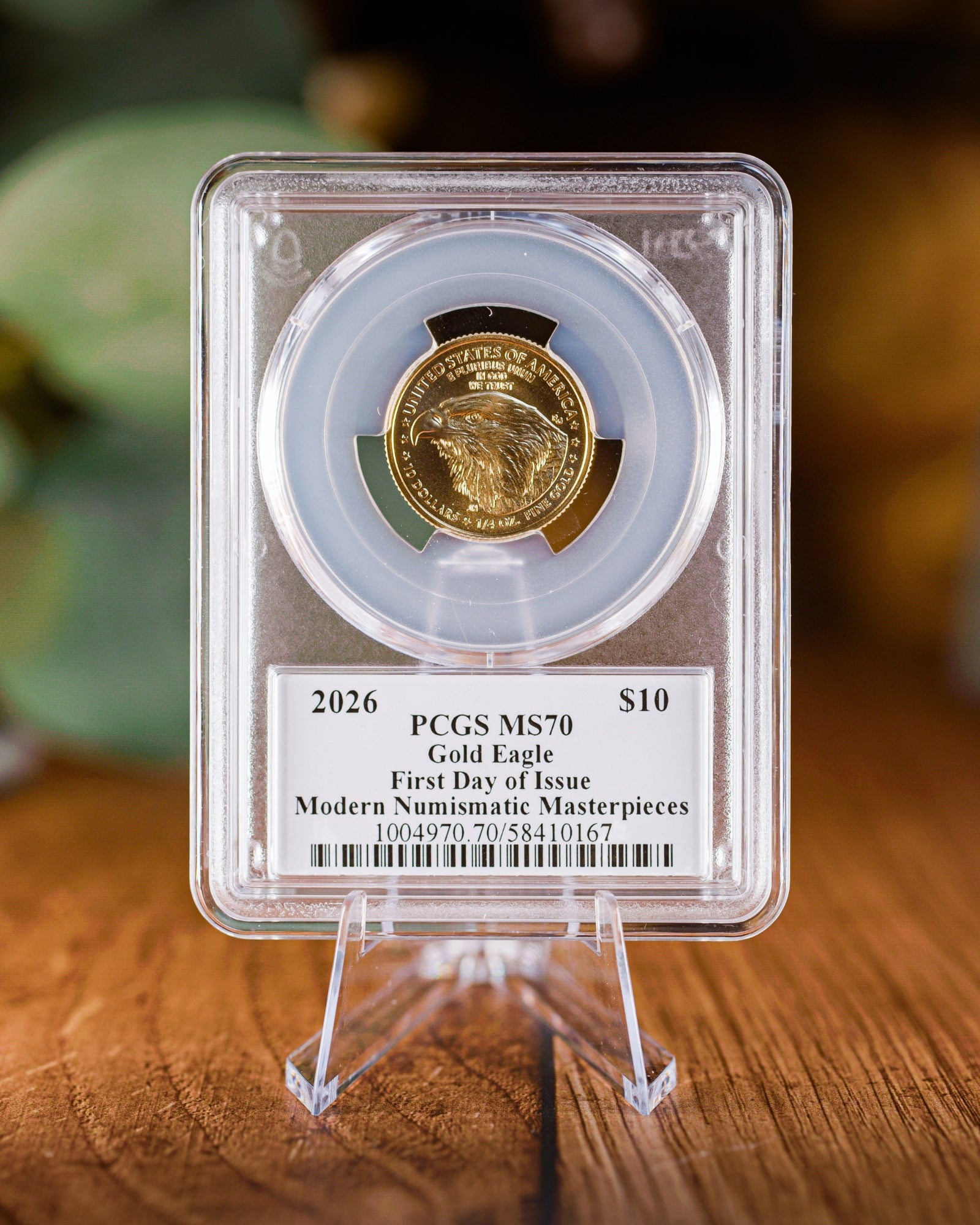 2026 $10 American Gold Eagle | MS70 First Day of Issue | Stephanie Sabin Autographed | Modern Numismatic Masterpieces Label