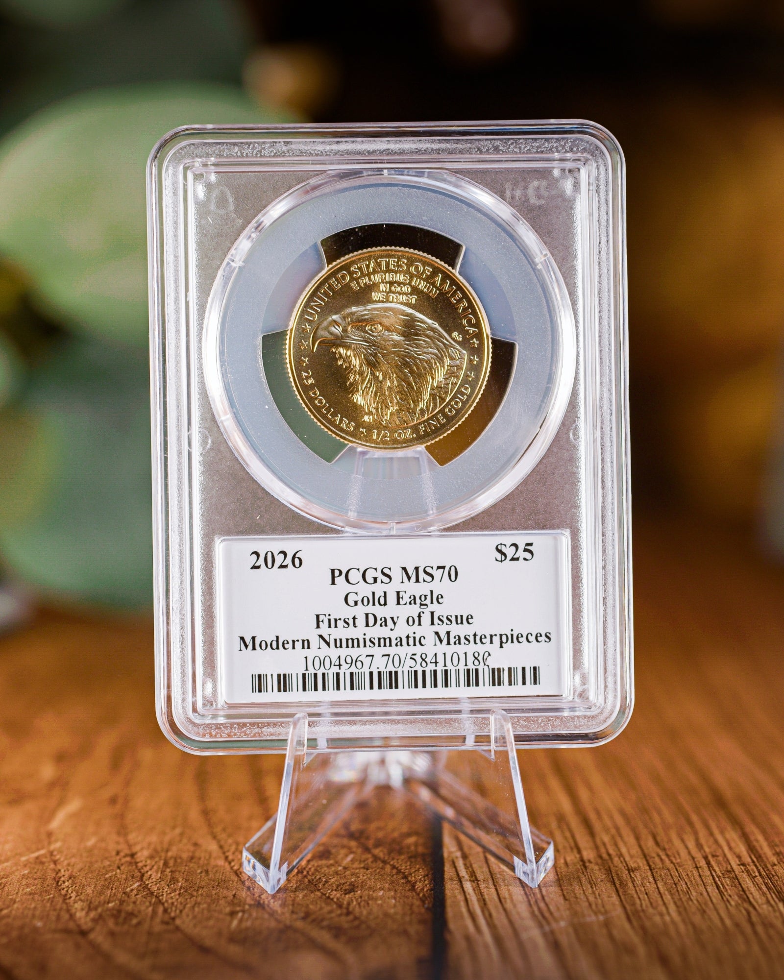 2026 $25 American Gold Eagle | MS70 First Day of Issue | Stephanie Sabin Autographed | Modern Numismatic Masterpieces Label