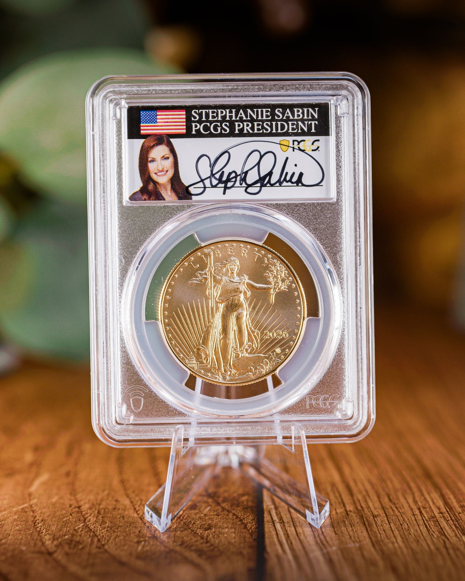 2026 $50 American Gold Eagle | MS70 First Day of Issue | Stephanie Sabin Autographed | Modern Numismatic Masterpieces Label
