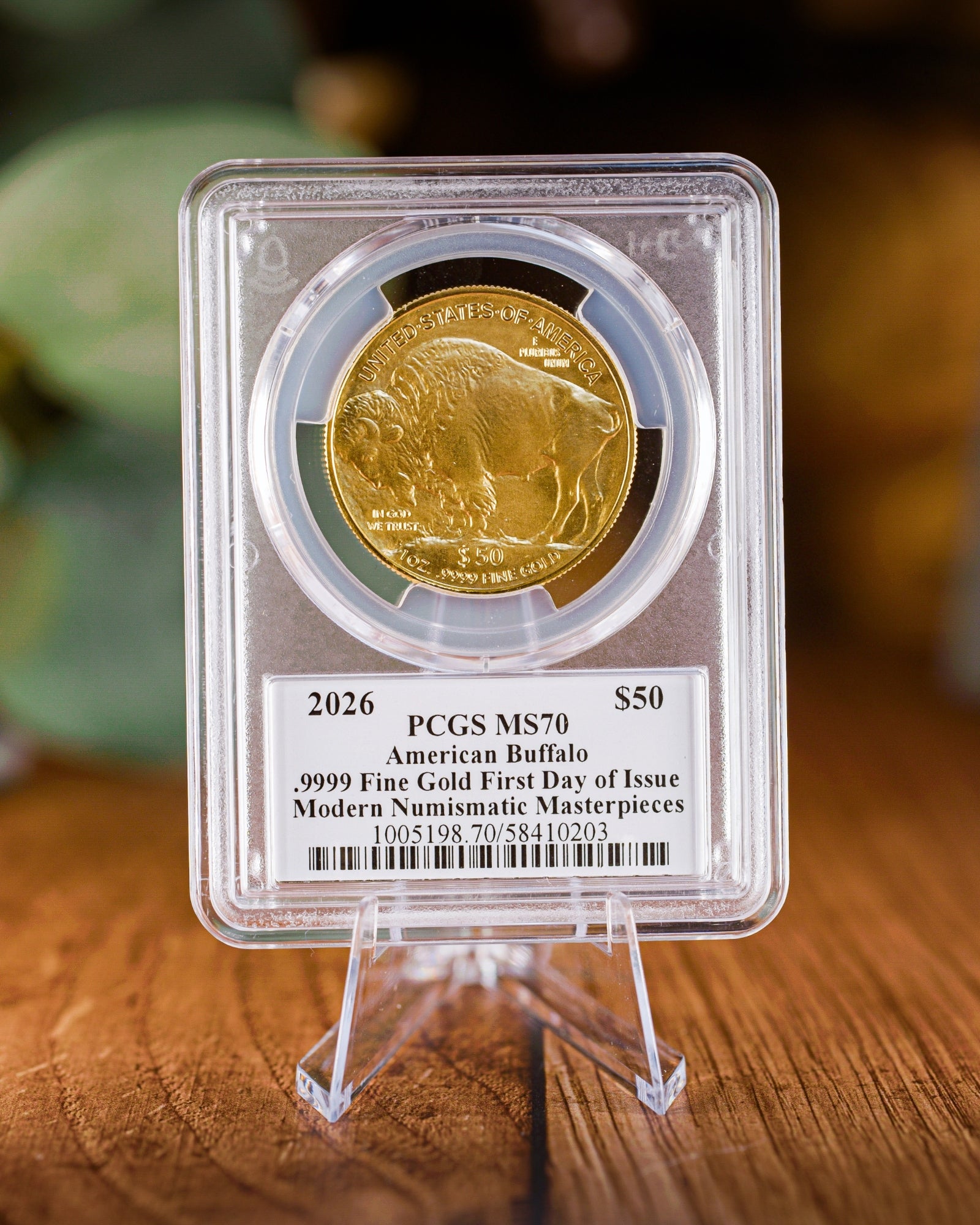 2026 $50 American Gold Buffalo | MS70 First Day of Issue | Stephanie Sabin Autographed | Modern Numismatic Masterpieces Label