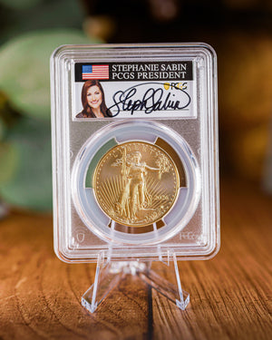 2026 $50 American Gold Eagle | MS70 First Day of Issue | Stephanie Sabin Autographed