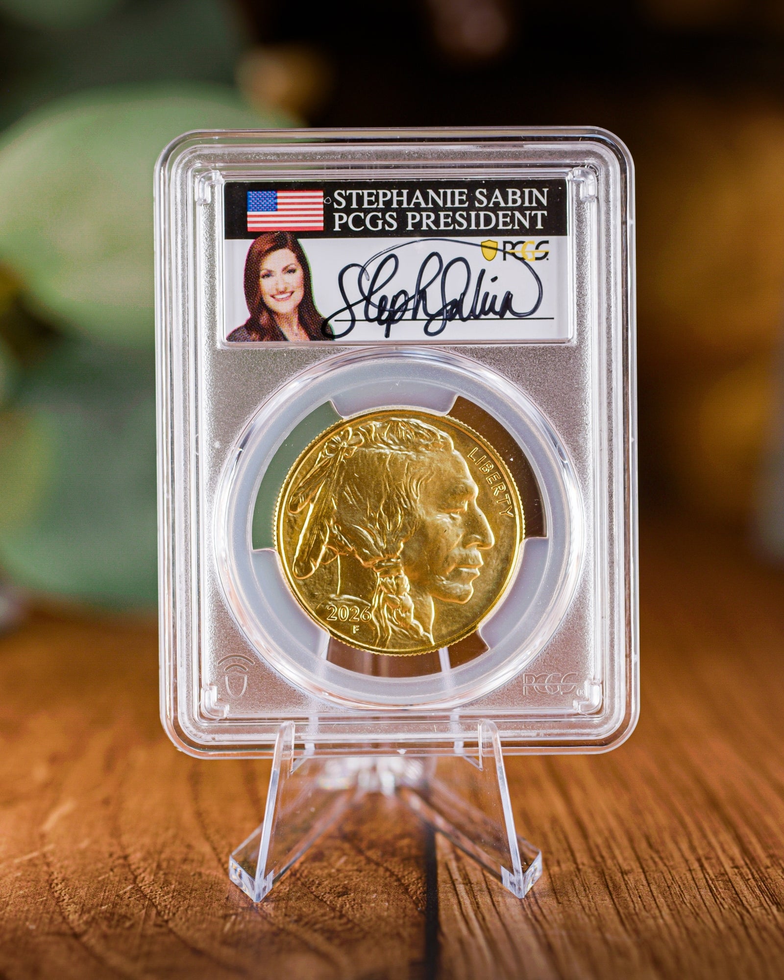 2026 1 oz American Gold Buffalo | MS70 First Day of Issue | Stephanie Sabin Autographed