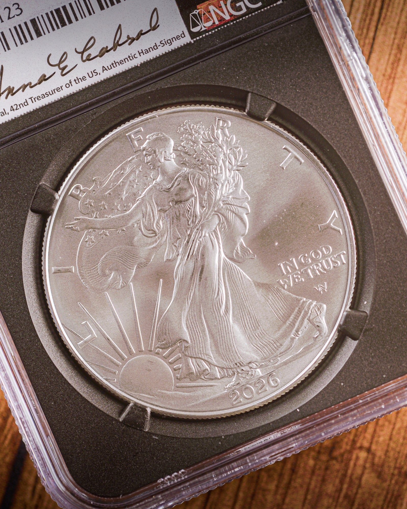 2026 1 oz American Silver Eagle | MS70 First Day of Issue | Anna Escob