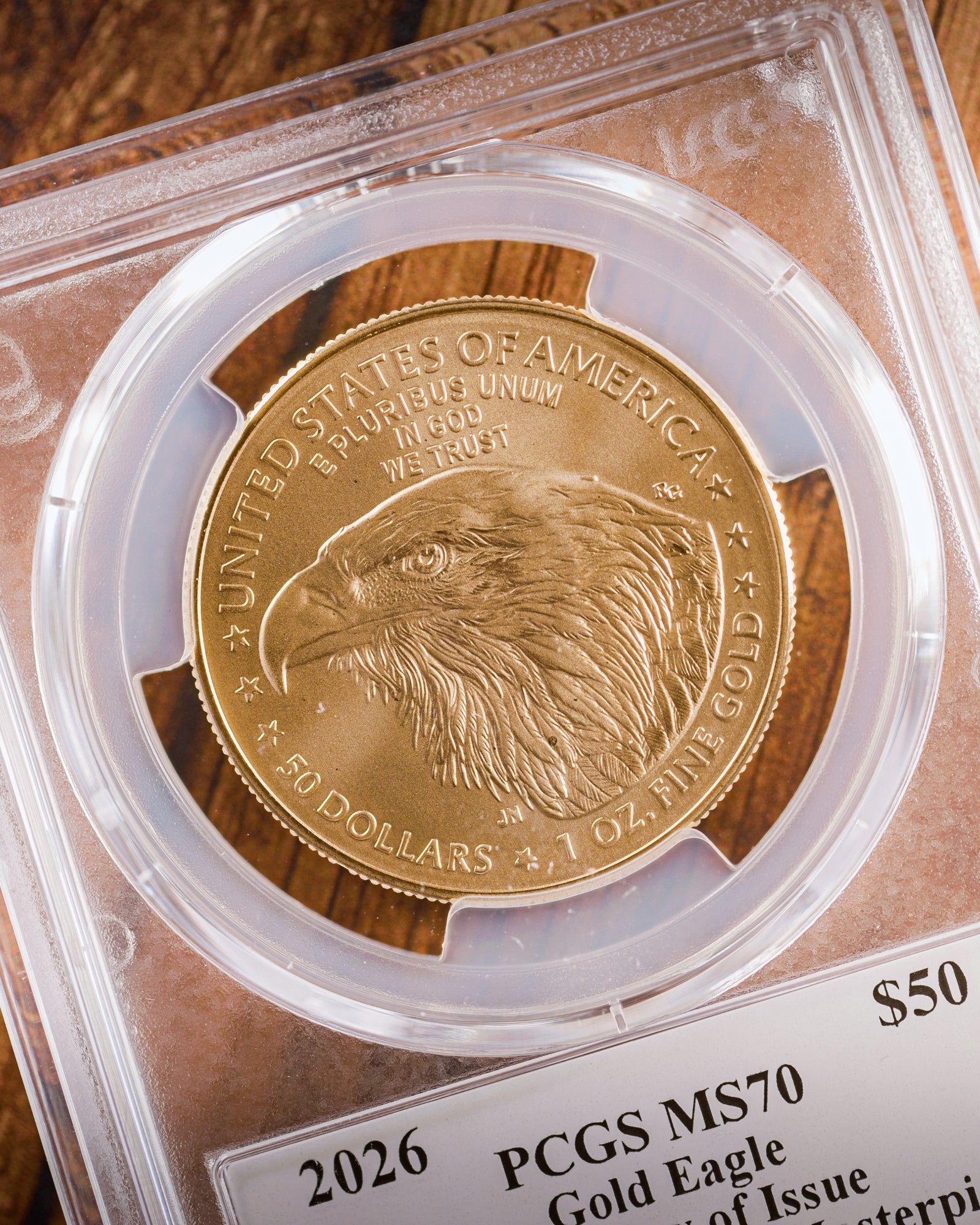 2026 $50 American Gold Eagle | MS70 First Day of Issue | Stephanie Sabin Autographed | Modern Numismatic Masterpieces Label