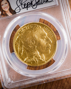 2026 $50 American Gold Buffalo | MS70 First Day of Issue | Stephanie Sabin Autographed | Modern Numismatic Masterpieces Label