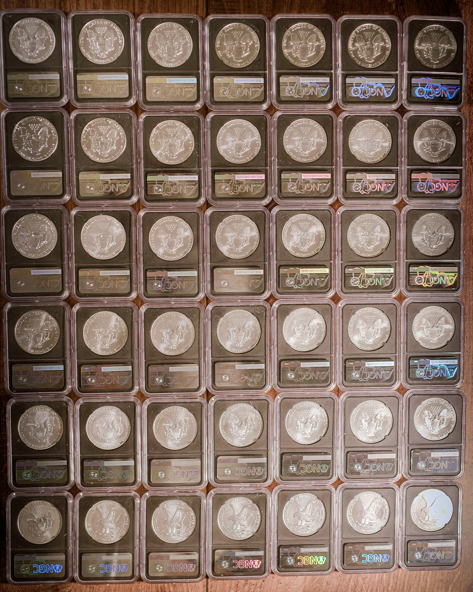 1986-2026 1 oz Silver Eagle Complete MS70 Set | The Impossible Set | NGC Global Coin Series | Anna Escobedo Cabral Autographed