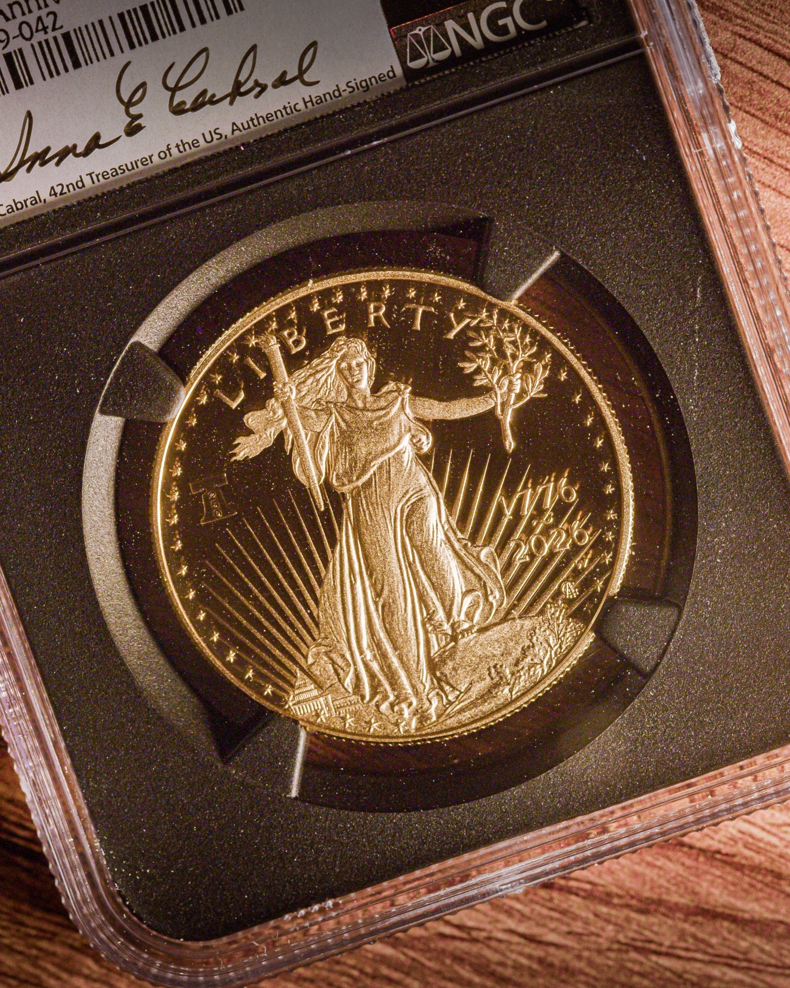 2026 W 1 oz Liberty Bell Privy 250th Anniversary Gold Eagle Advanced Release | NGC PF70 Ultra Cameo | Anna Cabral Autographed