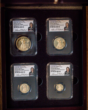 2026 4 pc Gold Eagle Proof Set | Advanced Release | NGC PF70 | Modern Numismatic Book Label | Anna Escobedo Cabral Autographed