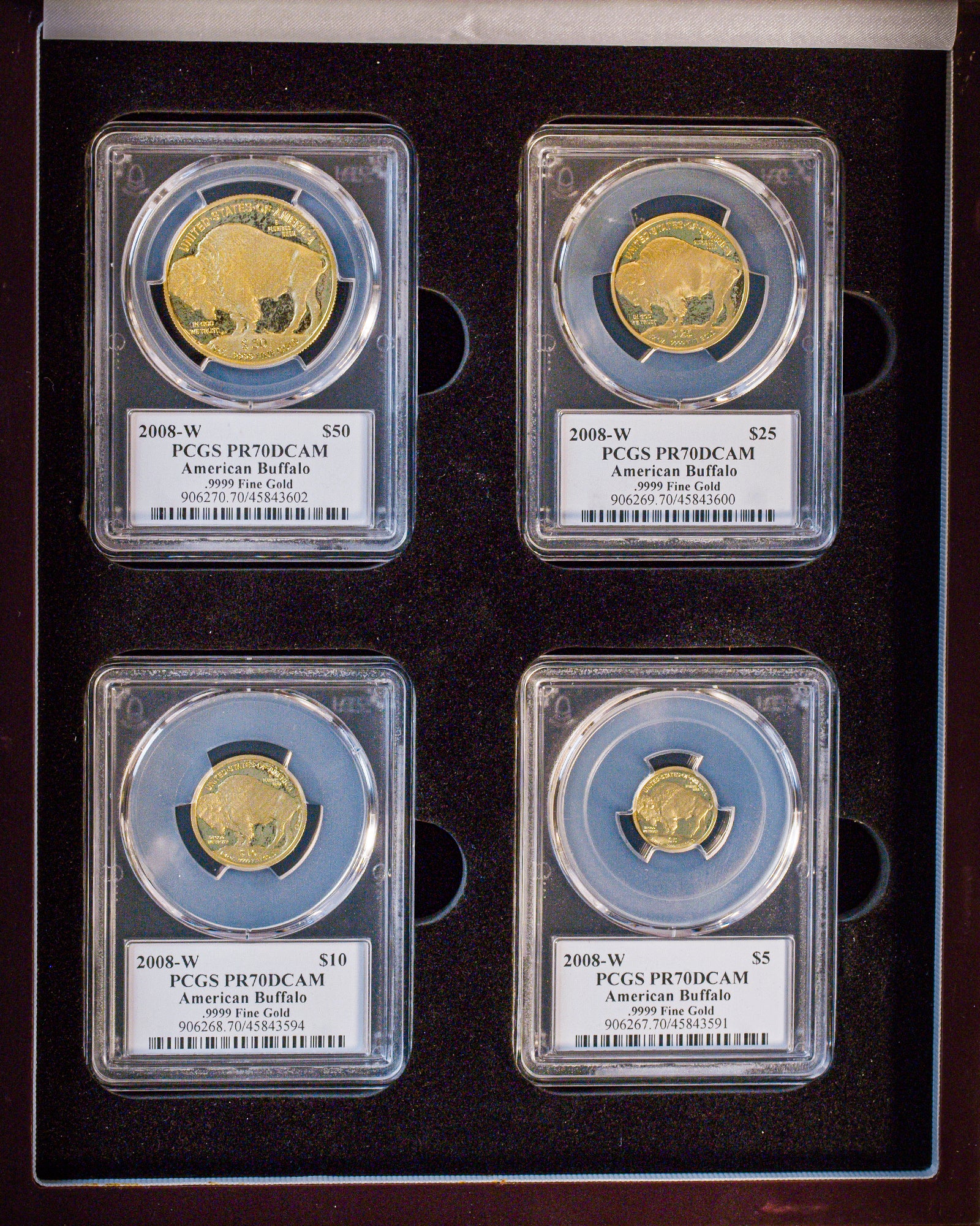 2008 4 pc Gold Buffalo Proof Set | PCGS PR70 | Stephanie Sabin Autographed