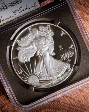 2026 W 1 oz 250th Anniversary Liberty Bell Privy Silver Eagle | Advanced Release | NGC PR70 Deep Cameo | Anna Escobedo Cabral Autographed
