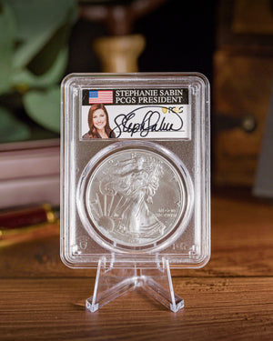 2021 "P" Silver Eagle "T1 Emergency" | PCGS "Modern Numismatic Masterpieces" MS70 | Stephanie Sabin Autographed