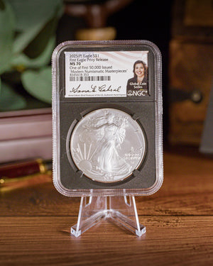 2025 "Eagle Privy" Silver "1 OF 50,000" | NGC "Modern Numismatic Masterpieces" MS70 | Anna Cabral Autographed