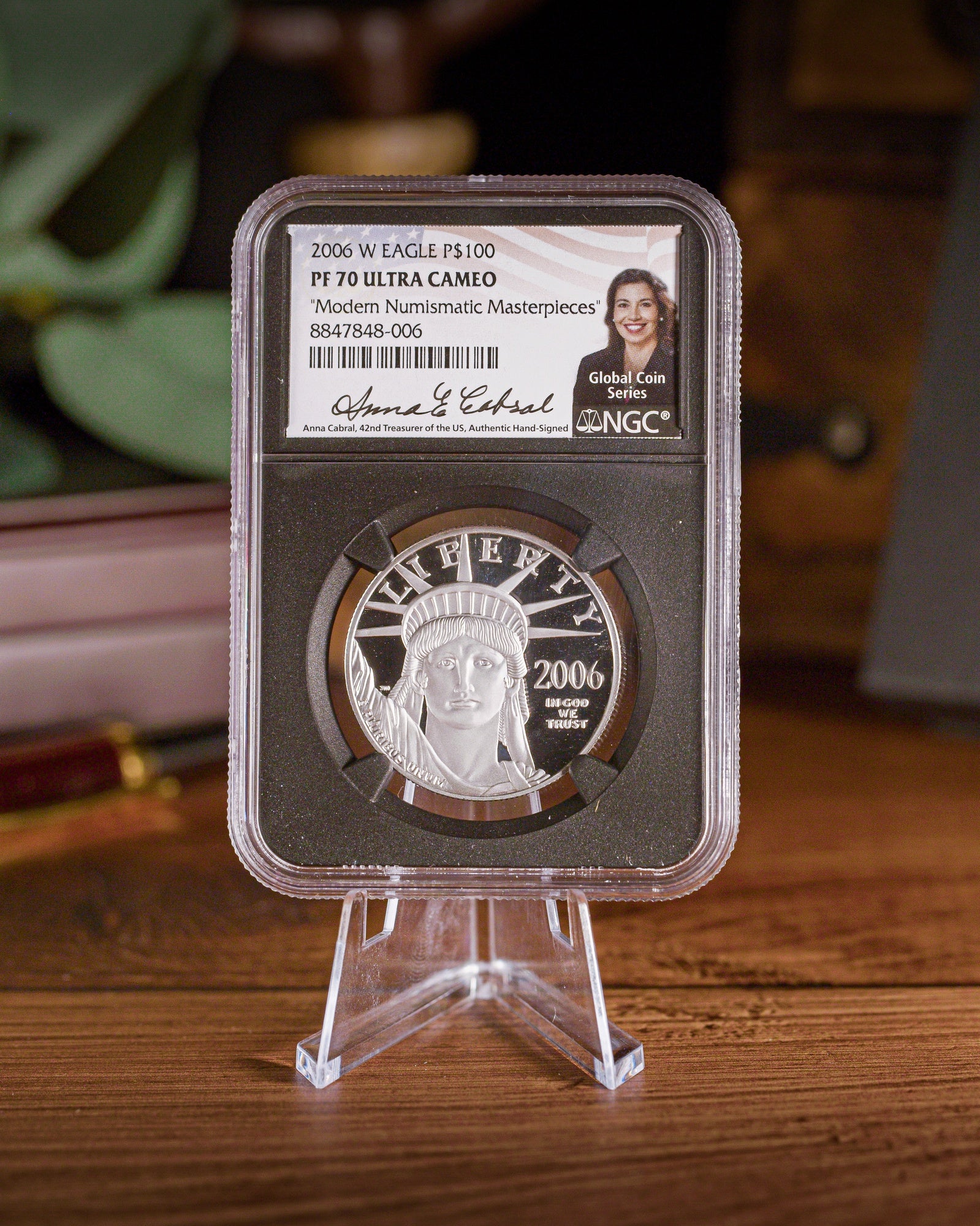 2006 Platinum American Eagle | NGC Modern Numismatic Masterpieces | Anna Escobedo Cabral Autographed PF70