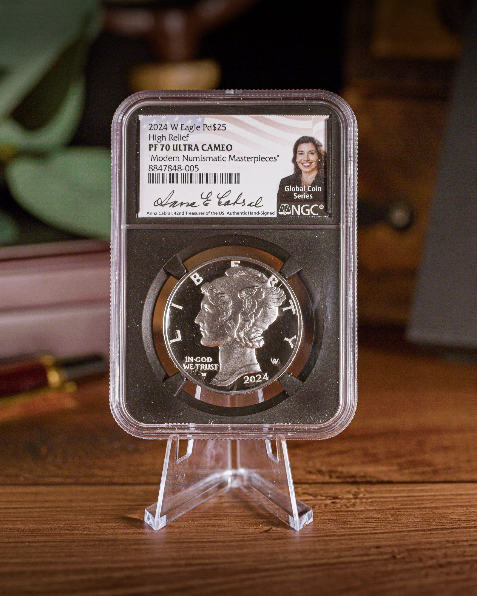 2024 Palladium American Eagle | NGC Modern Numismatic Masterpieces | Anna Escobedo Cabral Autographed PF70