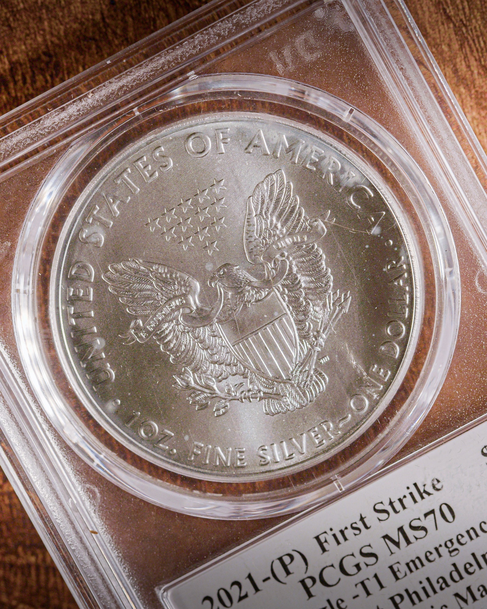 2021 "P" Silver Eagle "T1 Emergency" | PCGS "Modern Numismatic Masterpieces" MS70 | Stephanie Sabin Autographed