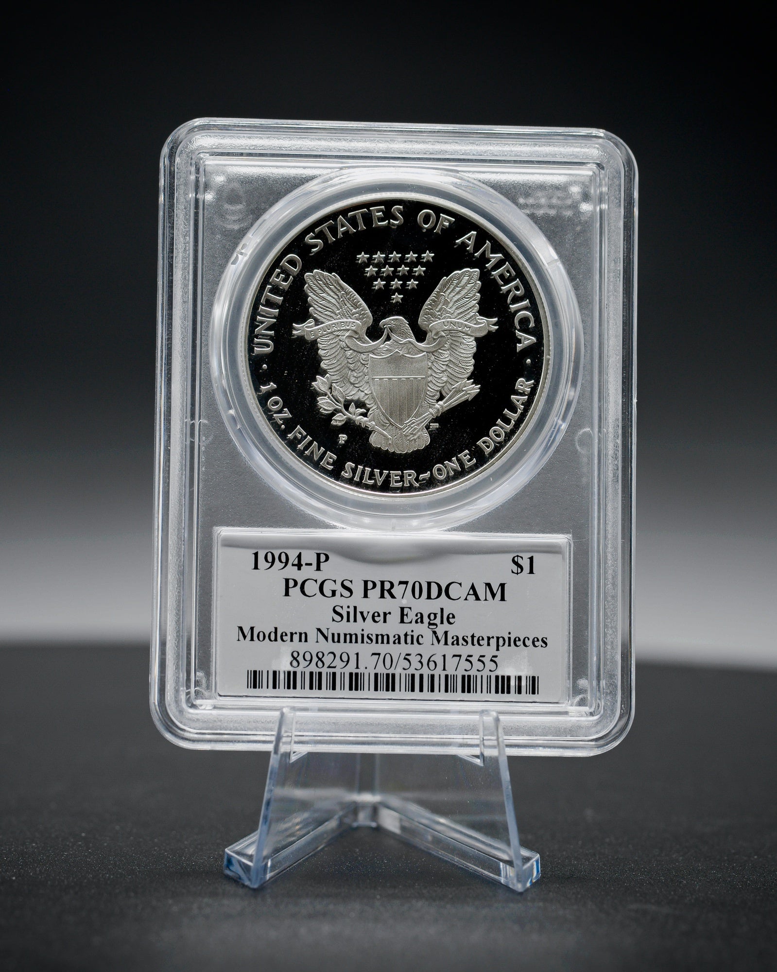 1994 "P" Silver Eagle Proof | PCGS "Modern Numismatic Masterpieces" PR70 | Stephanie Sabin Autographed