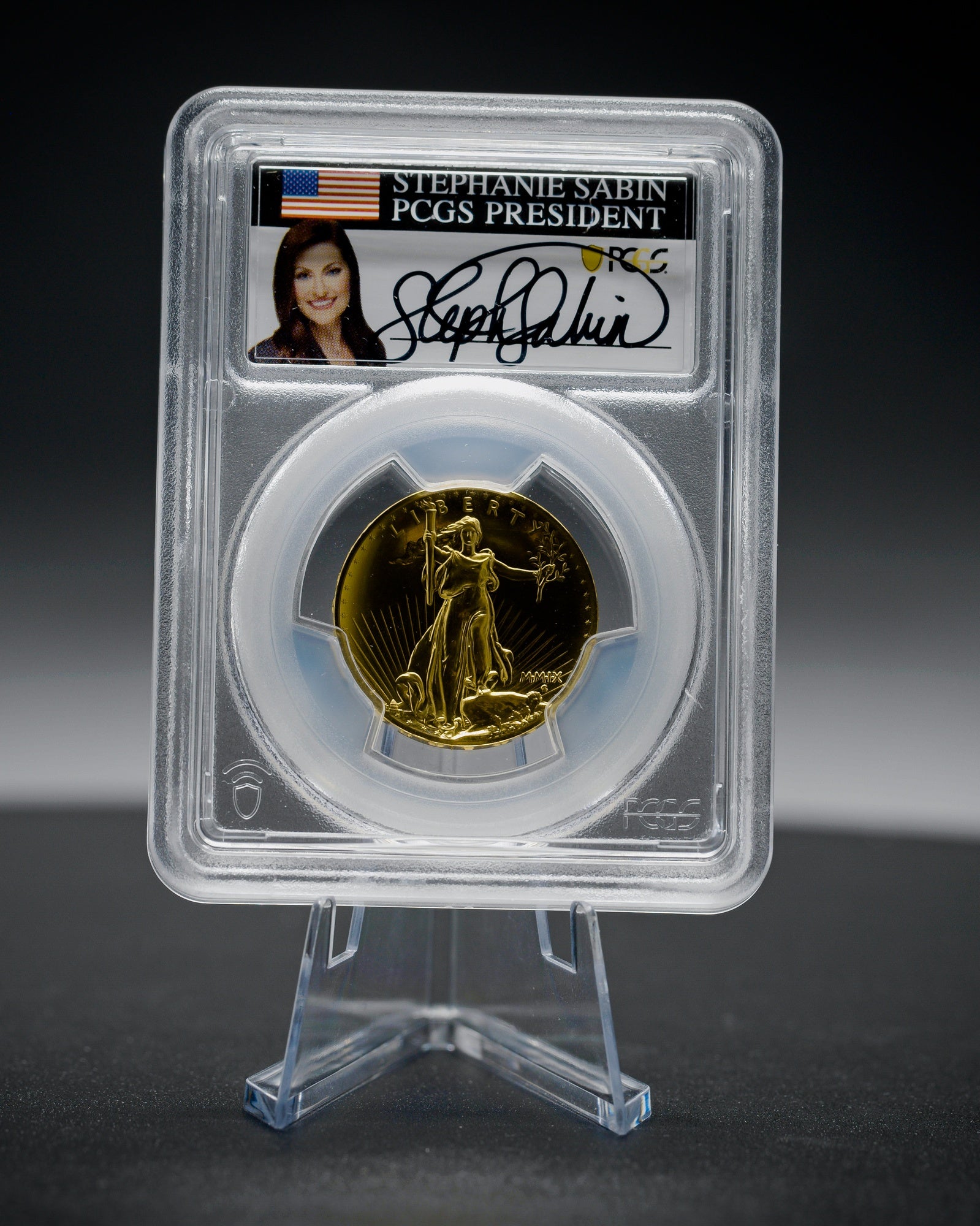 2009 Gold Ultra High Relief | PCGS First Strike | Modern Numismatic Masterpieces | Stephanie Sabin Autographed MS70