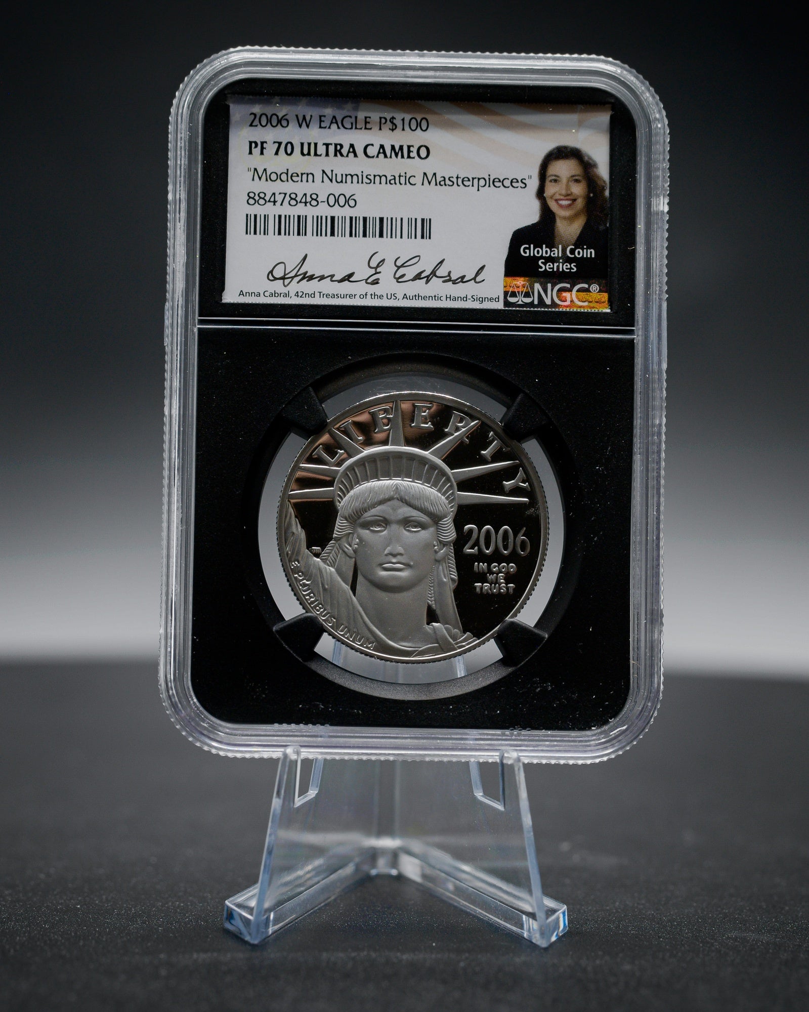 2006 Platinum American Eagle | NGC Modern Numismatic Masterpieces | Anna Escobedo Cabral Autographed PF70