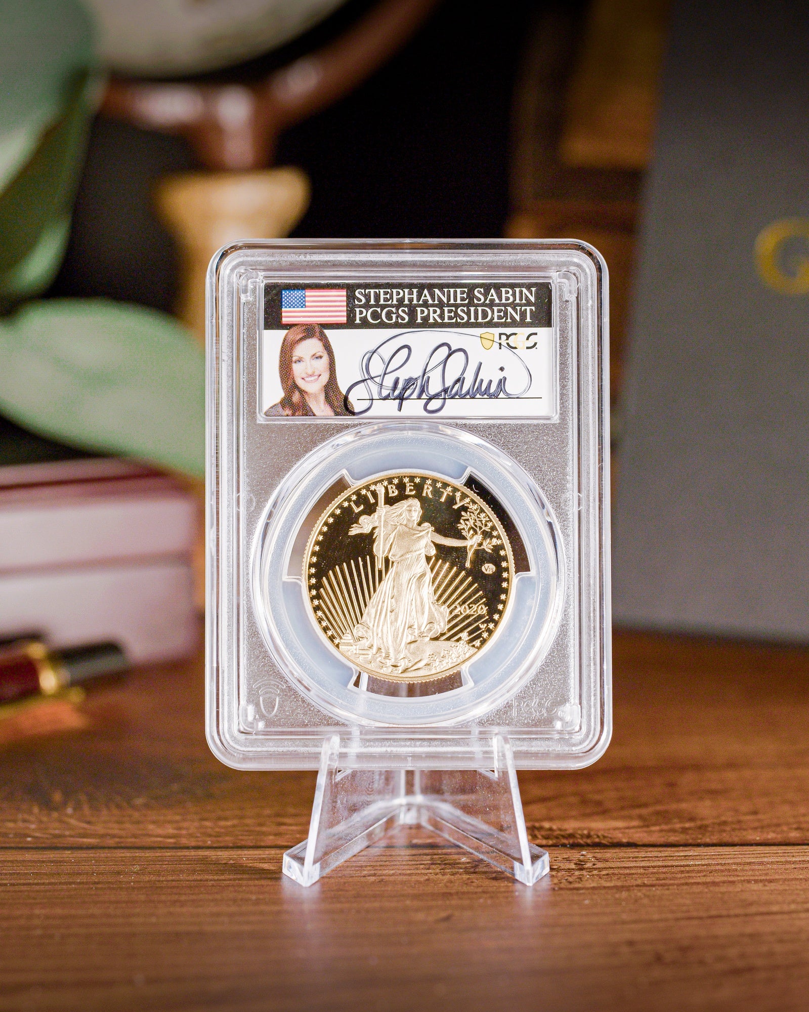 2020-W Gold American Eagle | V75 Privy Mark | PCGS Modern Numismatic Masterpieces | Stephanie Sabin Autographed PR70