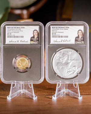 2026-W Gold $0.10 Mercury Dime + Silver Mercury Medal | 2-Piece NGC SP70 Advance Release | Cabral Autographed | Best of the Mint