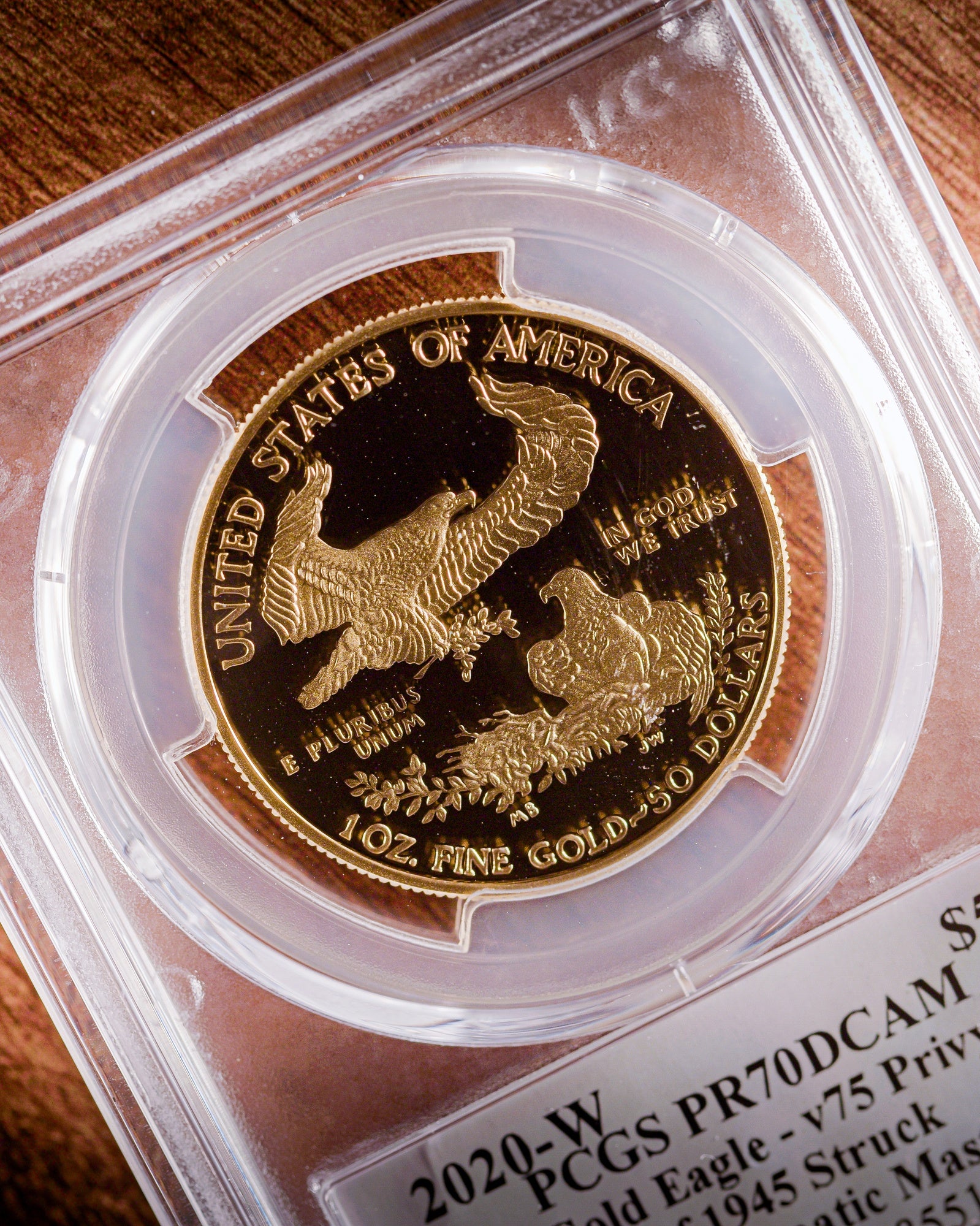 2020-W Gold American Eagle | V75 Privy Mark | PCGS Modern Numismatic Masterpieces | Stephanie Sabin Autographed PR70