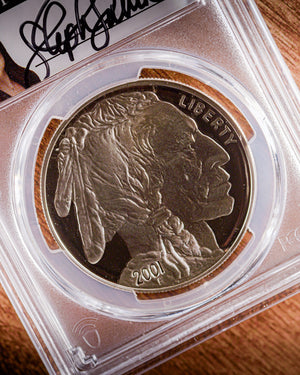 2001 American Buffalo Silver Dollar | PCGS Modern Numismatic Masterpieces | Stephanie Sabin Autographed PR70