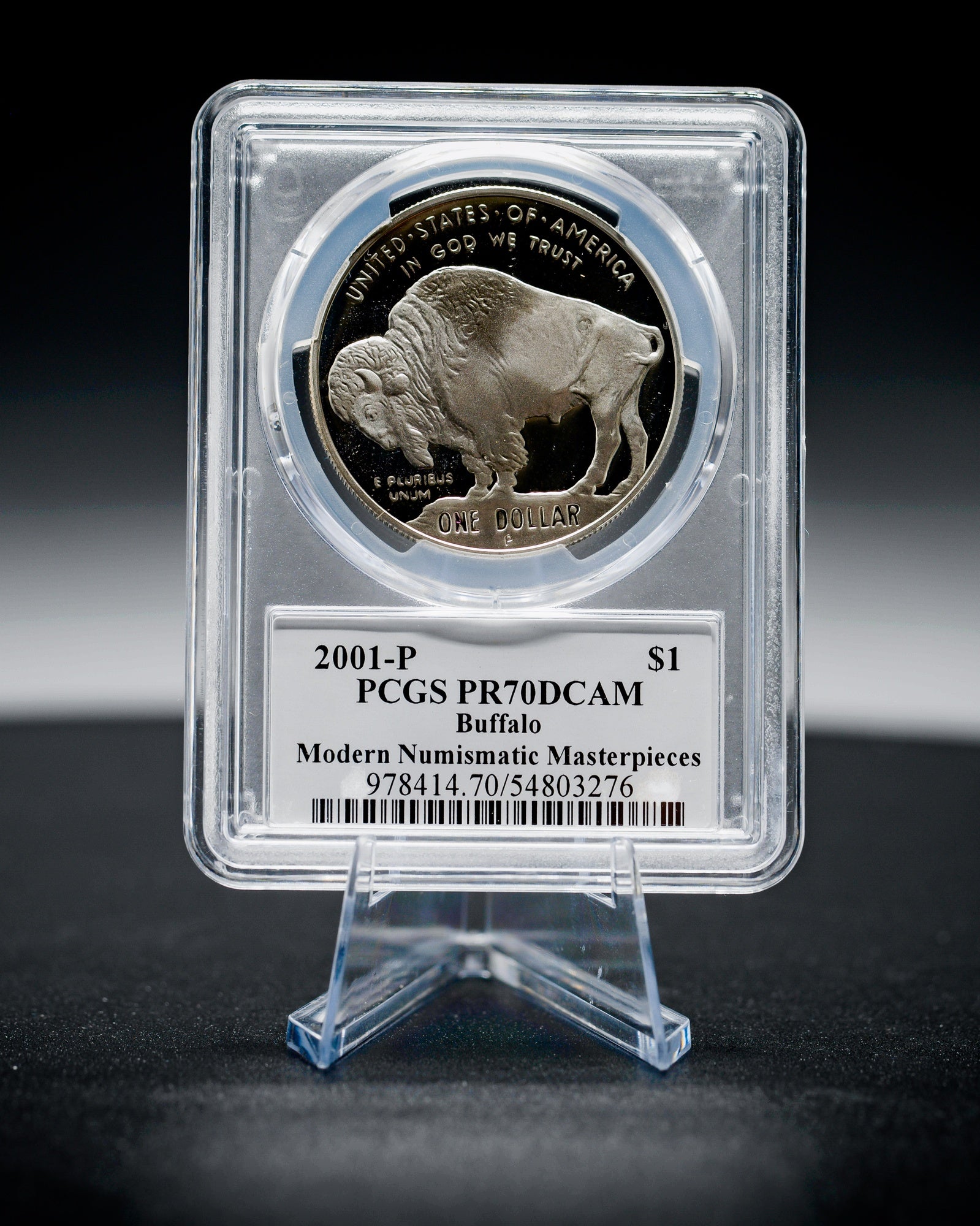 2001 American Buffalo Silver Dollar | PCGS Modern Numismatic Masterpieces | Stephanie Sabin Autographed PR70