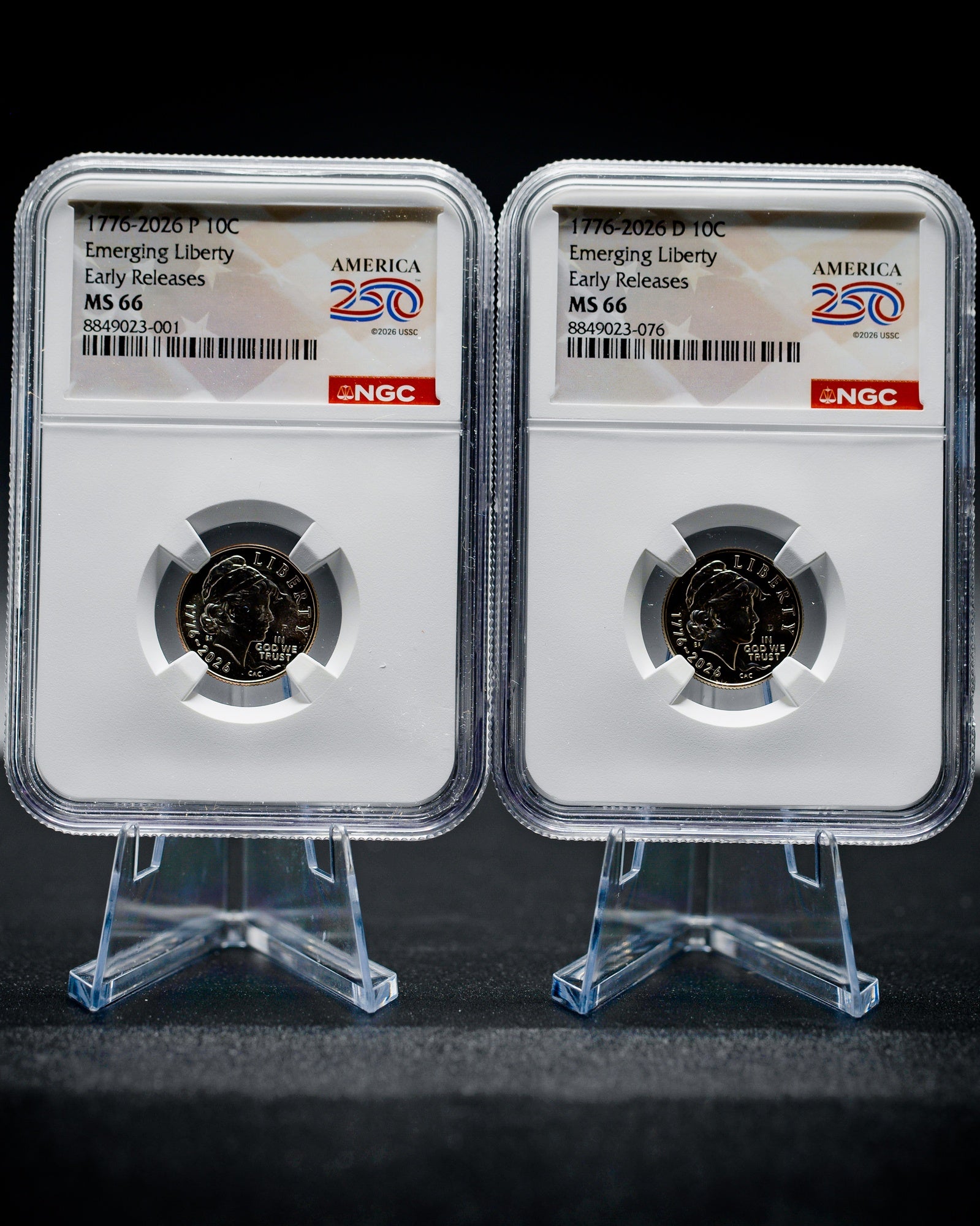 2026 America 250 Dime 2-Piece Set | 1776/2026 Dual-Date Liberty Bell Privy | NGC Early Release MS66