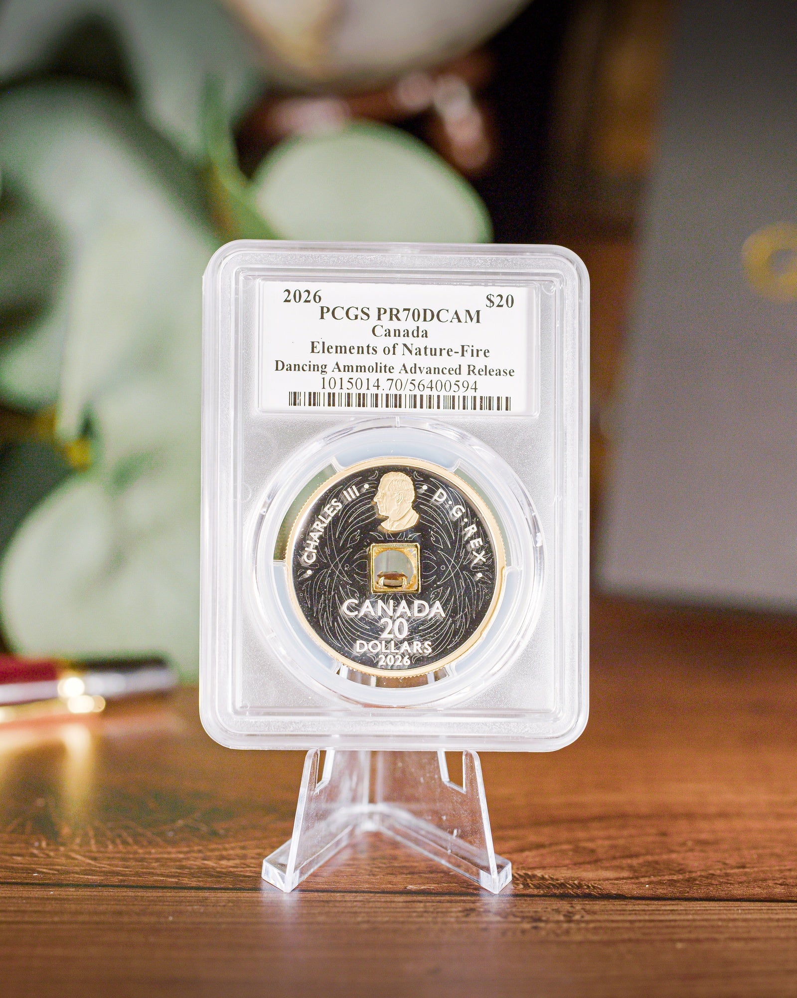 2026 Canada Dancing Ammolite: Elements of Nature – Fire 1 oz Silver PCGS PR70 Deep Cameo Advanced Release Steven Rosati Autographed