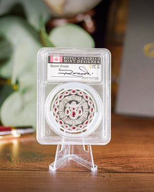 2026 Canada Crown Jewels: Tribute to the 100th Anniversary of the Birth of Queen Elizabeth II 1 oz Silver PCGS PR70 Deep Cameo Advanced Release Steven Rosati Autographed