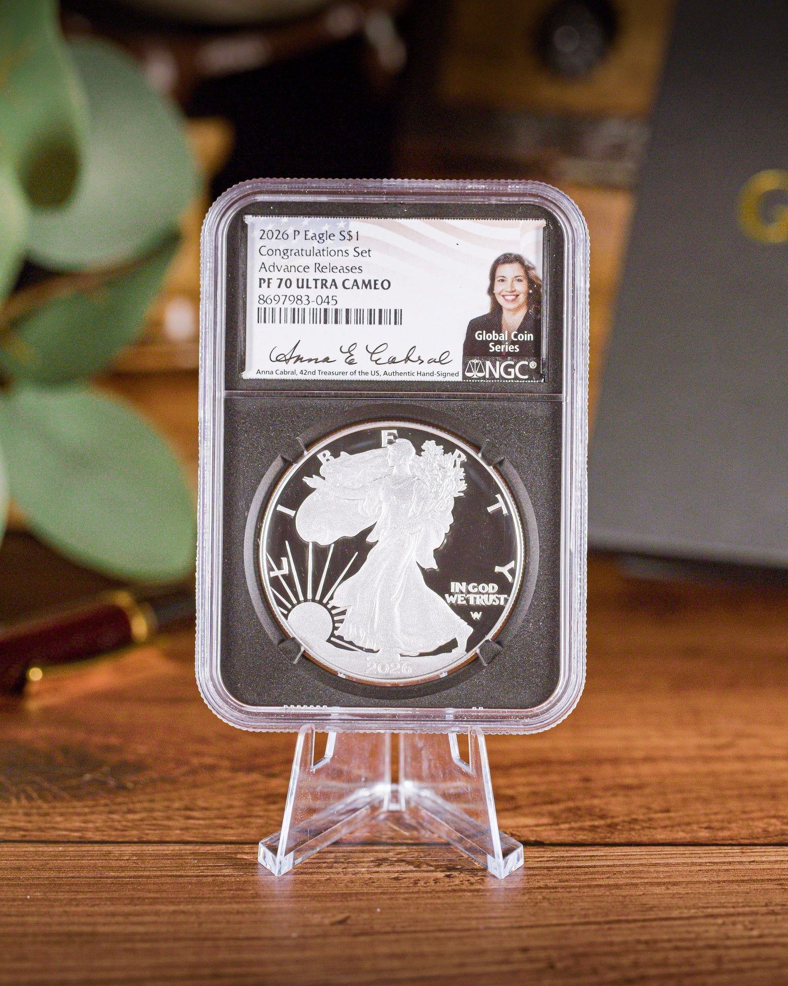 2026-P Silver Eagle Coin Congratulations Set | NGC PR70 Deep Cameo Advanced Release | Anna Cabral Autograph