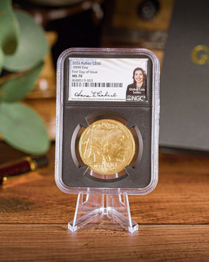 2026 1 oz American Gold Buffalo | MS70 First Day of Issue | Anna Escobedo Cabral Autographed
