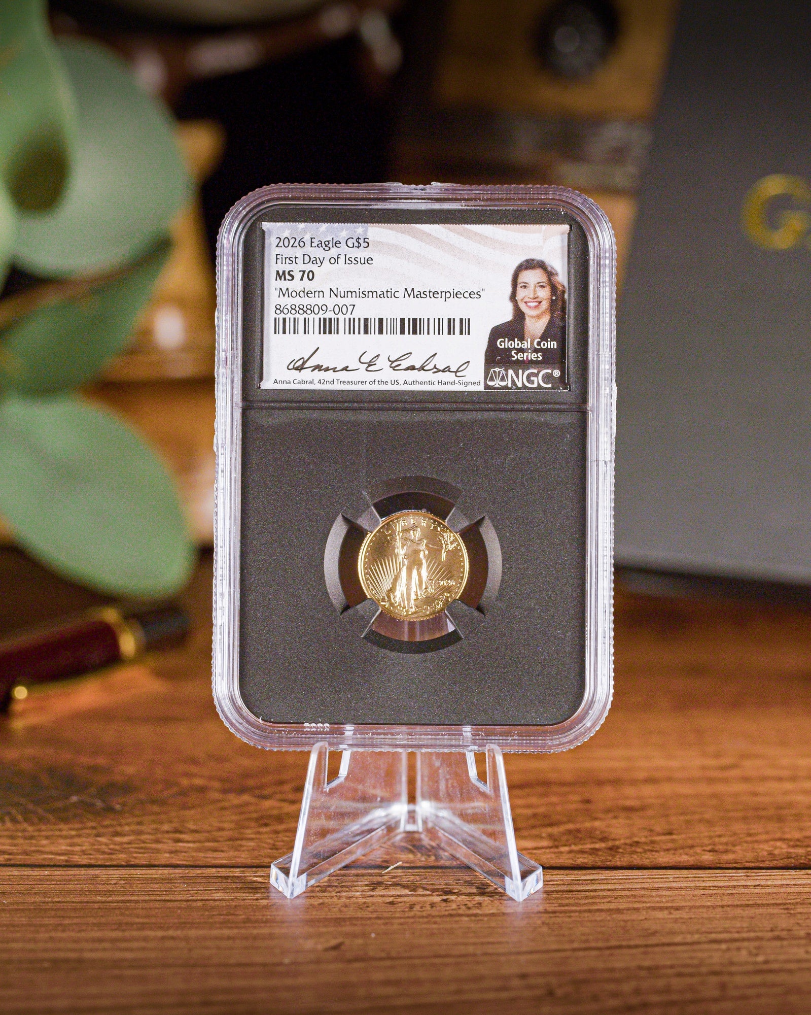 2026 1/10 oz American Gold Eagle | MS70 First Day of Issue | Anna Escobedo Cabral Autographed | Modern Numismatic Masterpieces Label