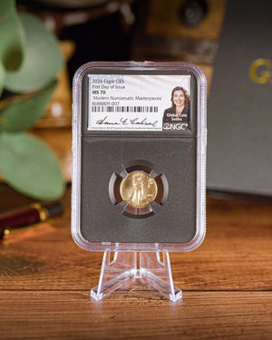 2026 1/10 oz American Gold Eagle | MS70 First Day of Issue | Anna Escobedo Cabral Autographed | Modern Numismatic Masterpieces Label